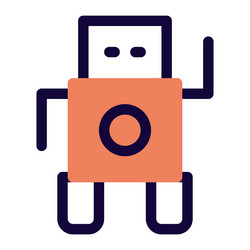 smart robot programmable by computer vector image