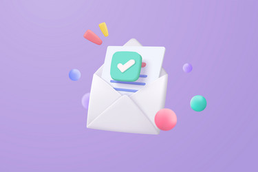 3d mail envelope icon with notification new vector image