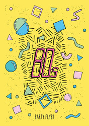 abstract poster retro style 80s with objects vector image