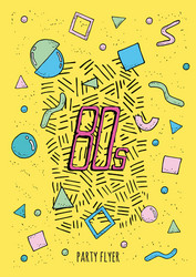 abstract poster retro style 80s with objects vector