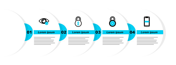 set line mobile and password safe combination vector image