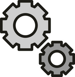 user interface settings gear app button linear vector image