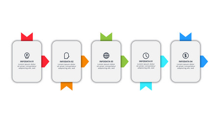 workflow concept for infographic with 5 steps vector image