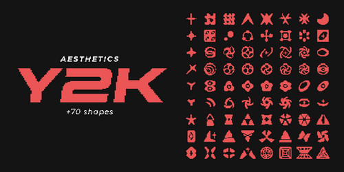 y2k pixel style asset 8 bit abstract vector image