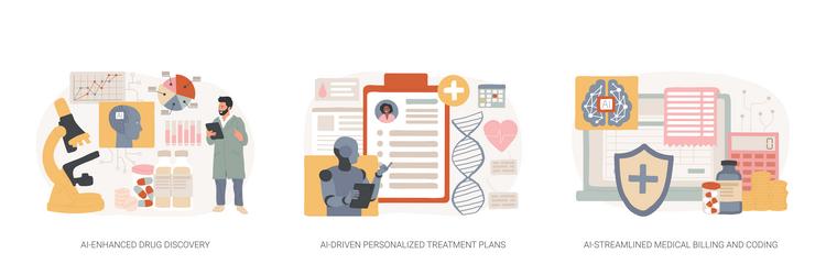 artificial intelligence in healthcare abstract vector image