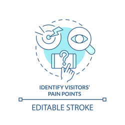 identify visitors pain points turquoise concept vector