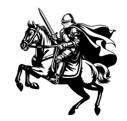 knight hand drawn sketch in doodle style Vector Image