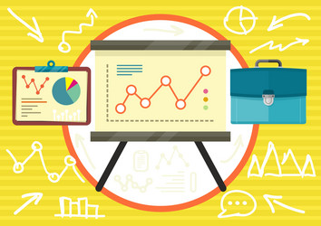 Stand with charts and parameters vector