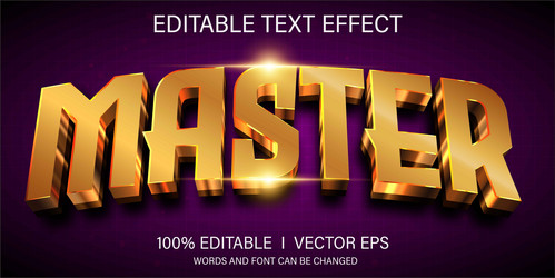 master text effect with modern style design vector image