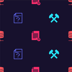 set two crossed hammers unknown document vector image
