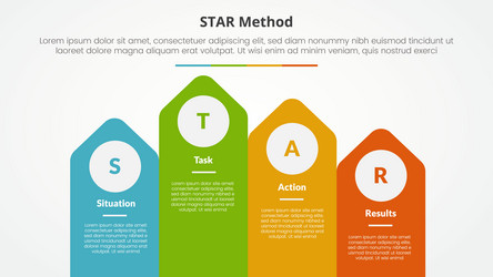 Star method infographic concept for slide Vector Image