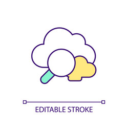 studying data virtual storage rgb color icon vector image