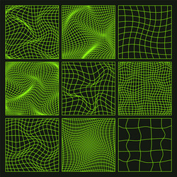 wireframe shapes lined perspective mesh 3d grid vector image