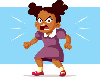 angry little girl throws a tantrum cartoon Vector Image