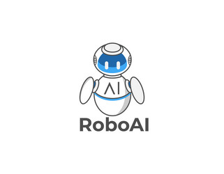 Artificial intelligence robot logo design template vector