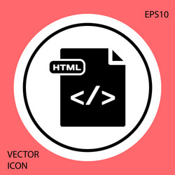 black html file document download button vector image