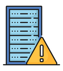 color database network server storage line icon vector image