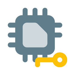 microchip with lock feature for encryption vector image