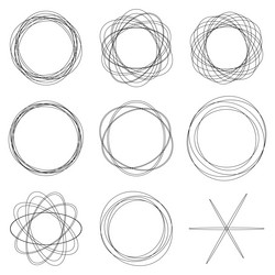 Random circles circular rings geometric design vector