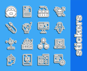 set line computer api interface creating robot vector image