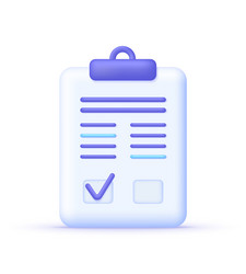 3d document file with approved check mark vector image