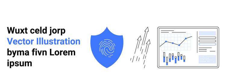 data security and analysis concept with shield vector image