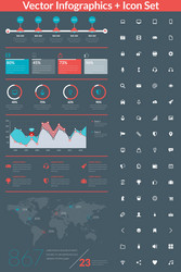 Flat style infographics and design elements vector