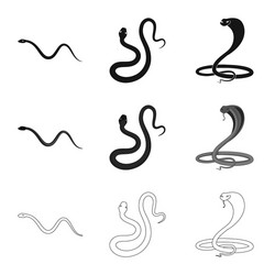 isolated object mammal and danger symbol set vector image
