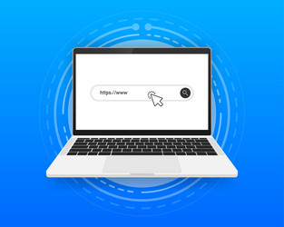 laptop computer with a search engine on the screen vector image