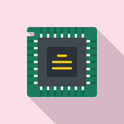 Pc processor icon flat computer core vector