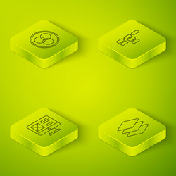 set isometric line site map ui or ux design vector image