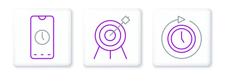 set line clock with arrow alarm app mobile vector image