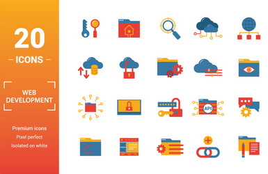 Web development icon set include creative vector