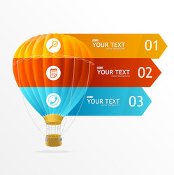 Hotair balloon infographics options banner vector