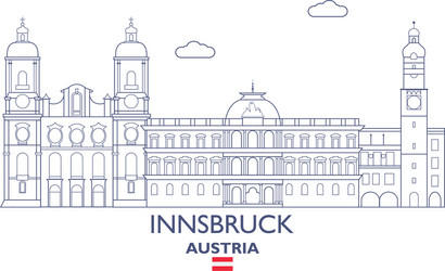 Innsbruck silhouette skyline austria Royalty Free Vector