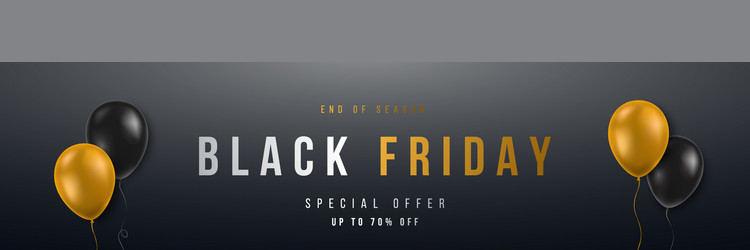 long horizontal black friday sale banner design vector