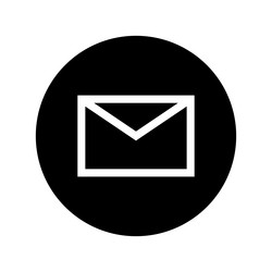 Mail icon in a black circle vector