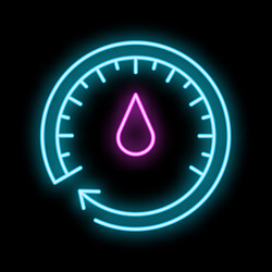 neon icon of humidity sensor showing low water vector image