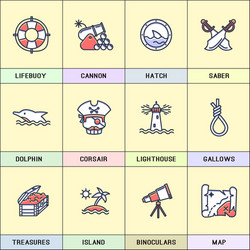 set of icons in flat style vector image