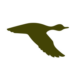 Silhouette flying duck vector