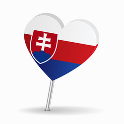 slovakian flag heart-shaped map pointer layout vector