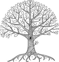 tree with roots for your design vector image