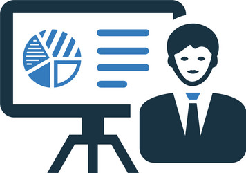 analytics graph presentation icon design vector image