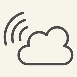 cloud wifi line icon connection vector image