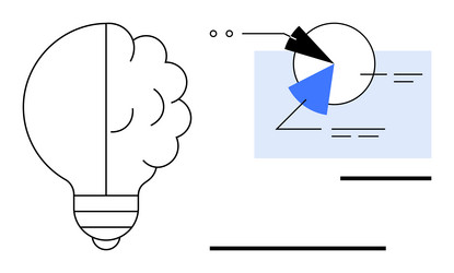creative process with lightbulb and data vector image