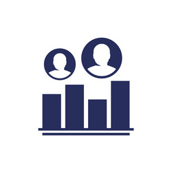 Customer segmentation icon with a graph vector