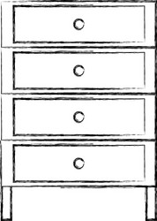 figure cabinet archive file document with drawer vector image