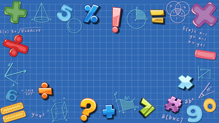 math tools formula border notebook with checkered vector image