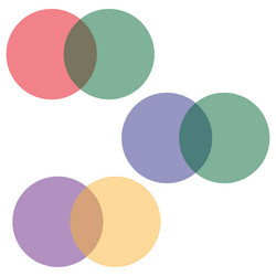 overlapping color circles transparent round vector image