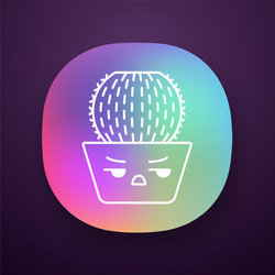 barrel cactus app icon vector image